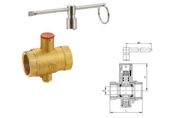 225A黃銅帶鎖測(cè)溫球閥