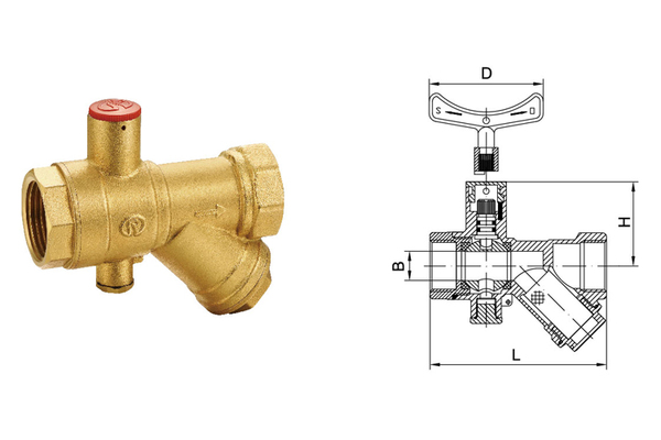 246A黃銅帶鎖測溫過濾器球閥