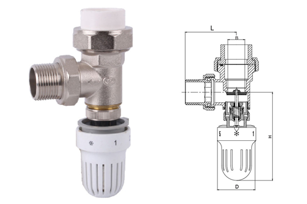330 黃銅PP-R角式自動(dòng)溫控閥
